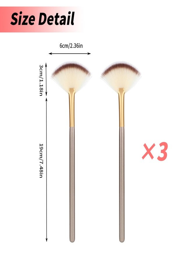 Amaxiu Fan Brushes for Facials, Ultra Slim Soft Facial Fan Applicator Brushes Professional Blending Makeup Brush with Comfortable Wood Handle for Mask Mud Cream Makeup Esthetician(3 Pcs, Wooden) - Image 4